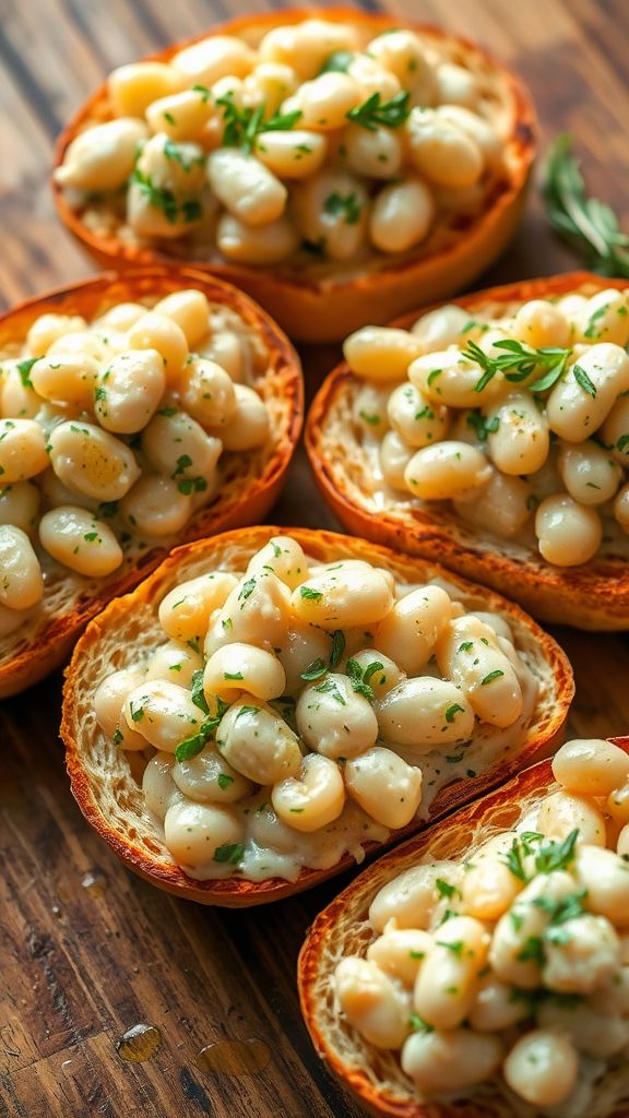 Garlic Herb Butter White Bean Toast  