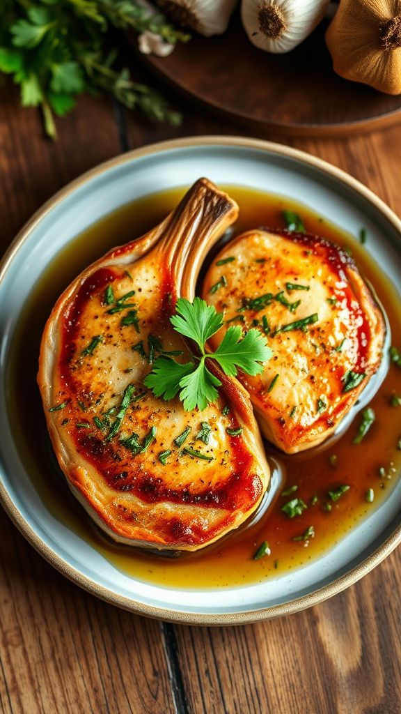 Garlic Herb Keto Pork Chops  