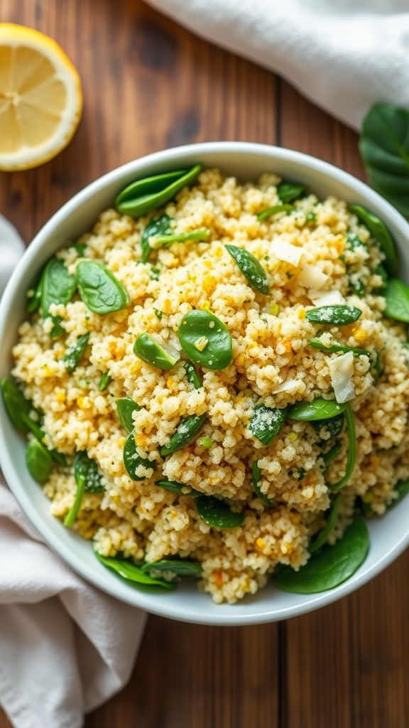 Garlic-Lemon Quinoa & Spinach  