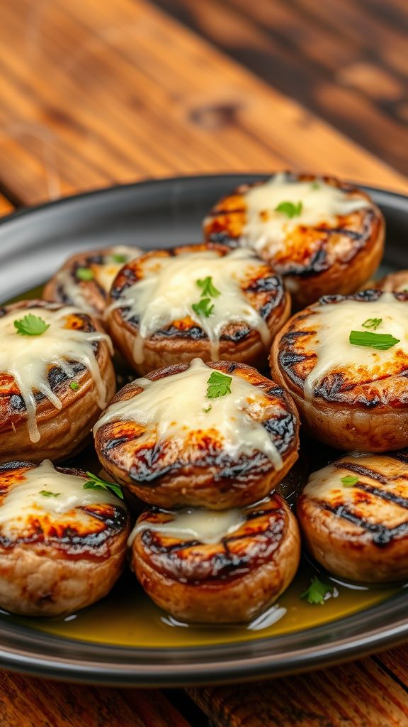 Garlic Parmesan Keto Grilled Mushrooms  