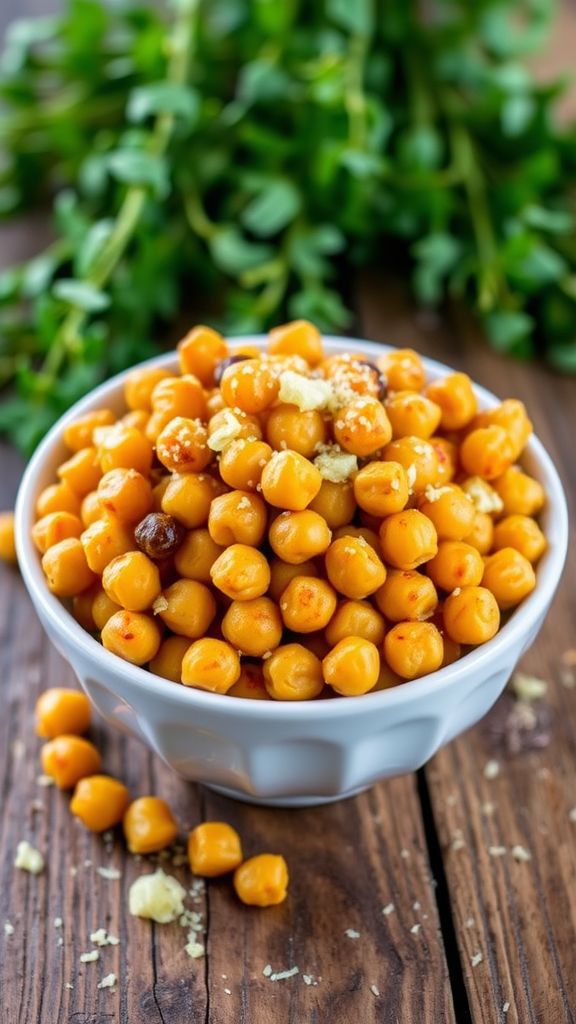 Garlic Parmesan Roasted Chickpeas