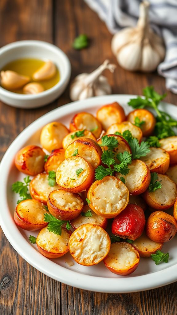 Garlic Parmesan Roasted Radishes