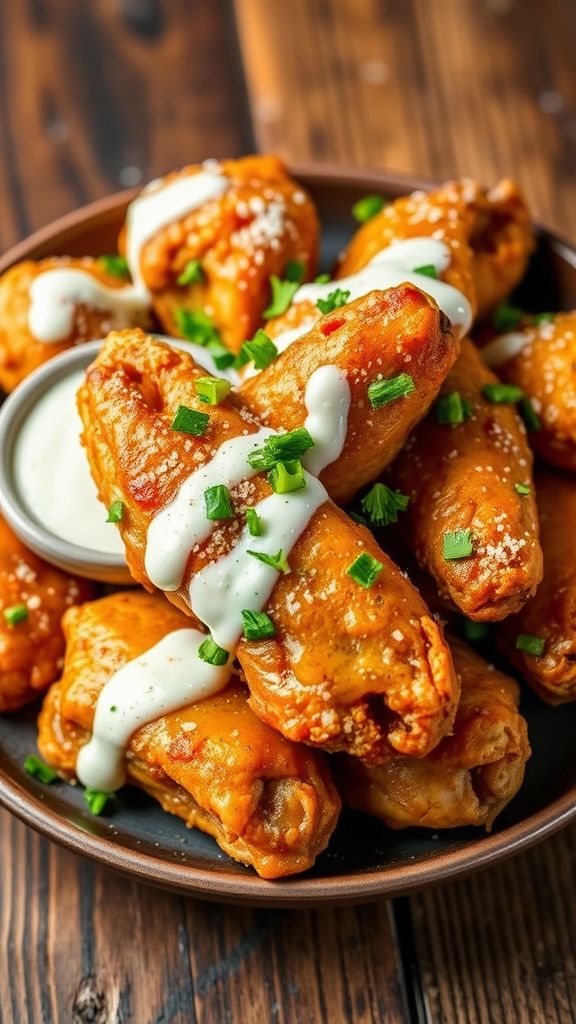 Garlic Parmesan Wings with Ranch Drizzle  