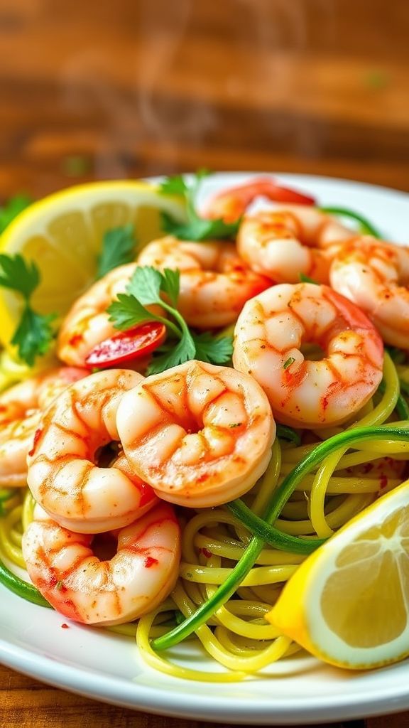 Garlic Shrimp with Zucchini Noodles  