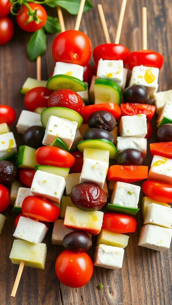 Greek Salad Bites on Skewers  