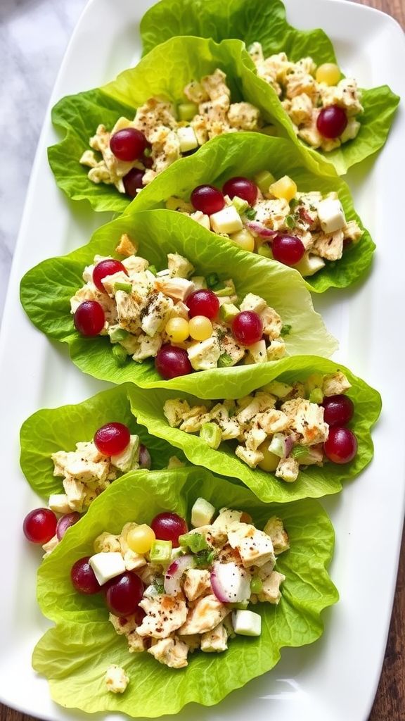 Greek Yogurt Chicken Salad Lettuce Cups  