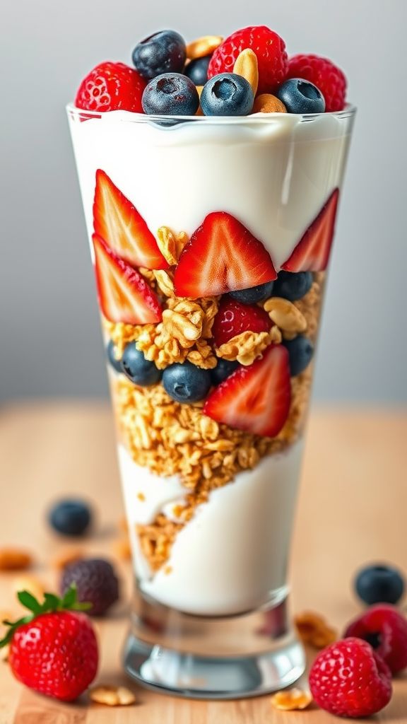 Greek Yogurt Parfait with Granola and Nuts