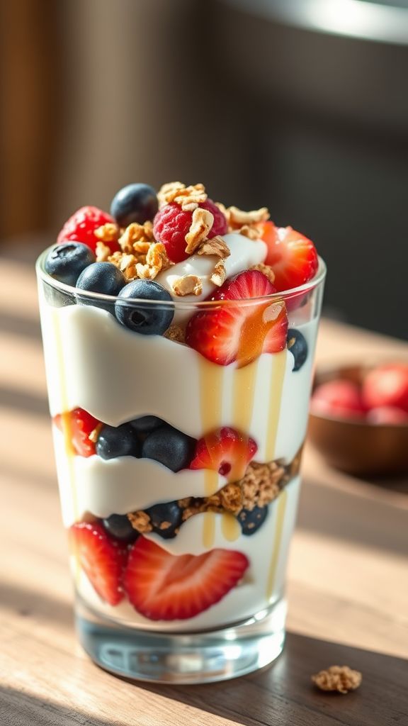 Greek Yogurt Parfait with Nuts and Berries  