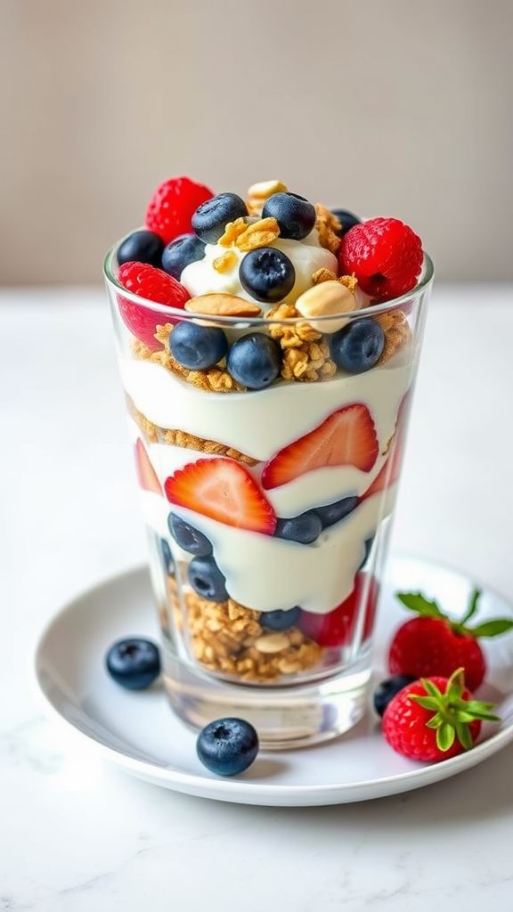 Greek Yogurt Parfait with Nuts and Berries