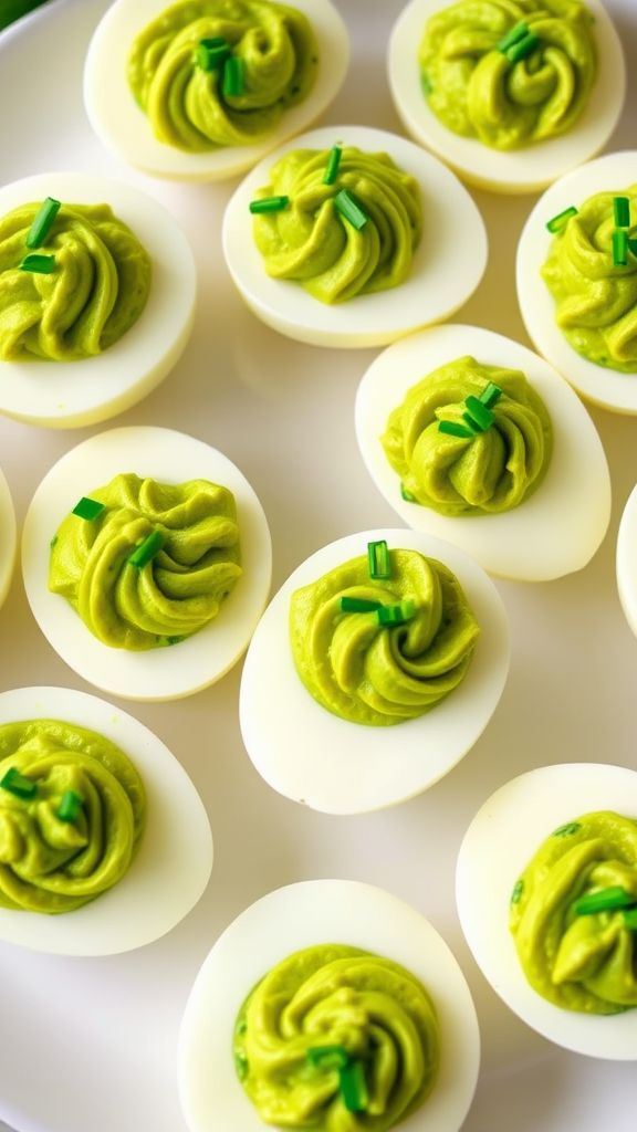 Green Deviled Eggs with Spinach  