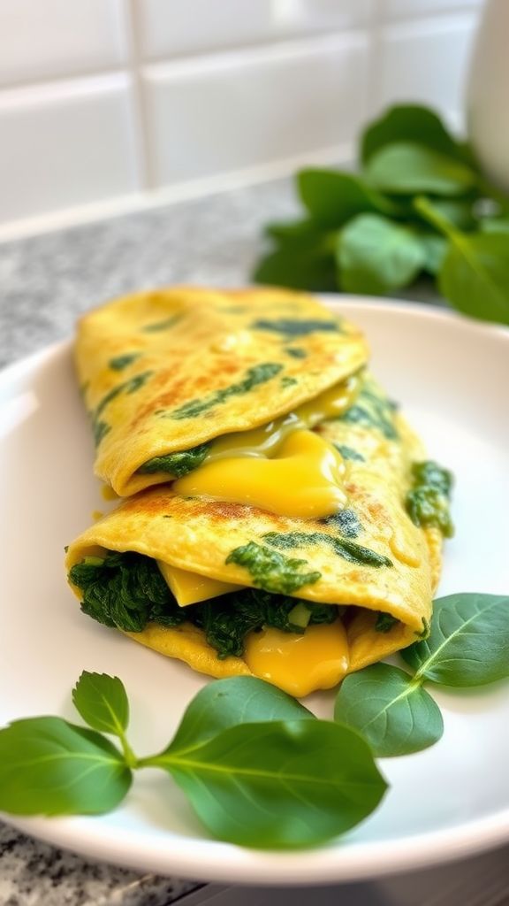 Green Spinach and Cheese Omelette  