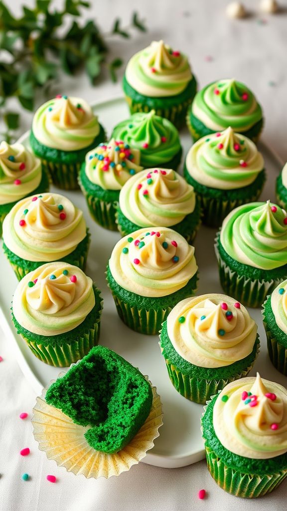 Green Velvet Mini Cupcakes