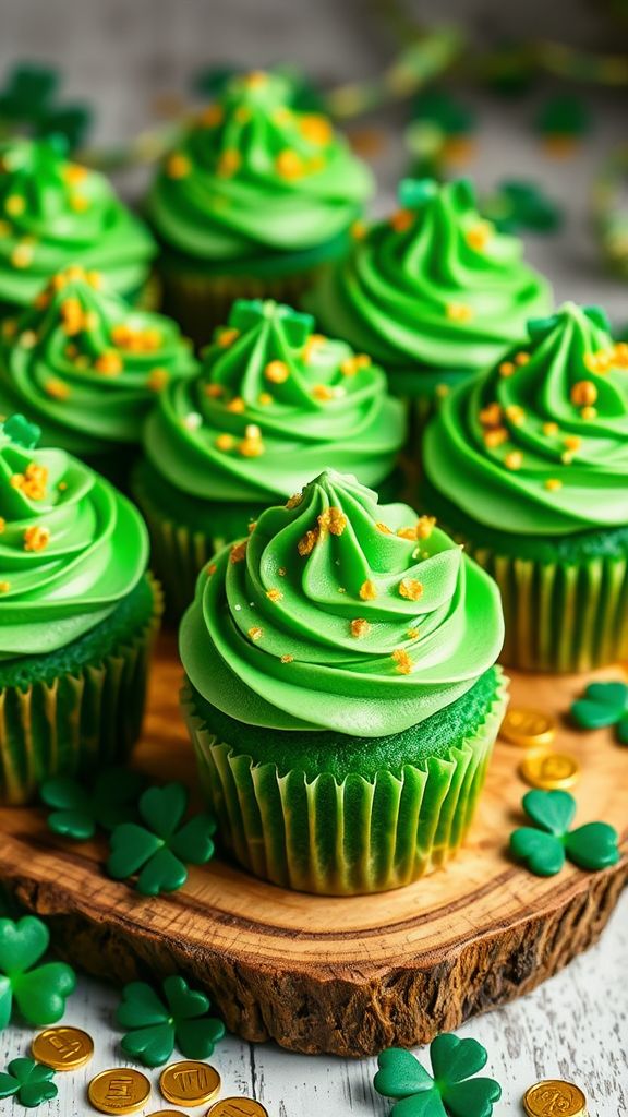 Green Velvet St. Patrick’s Cupcakes  