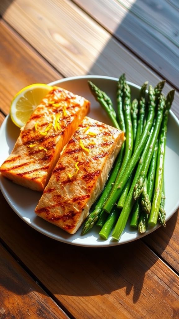 Grilled Salmon with Asparagus  