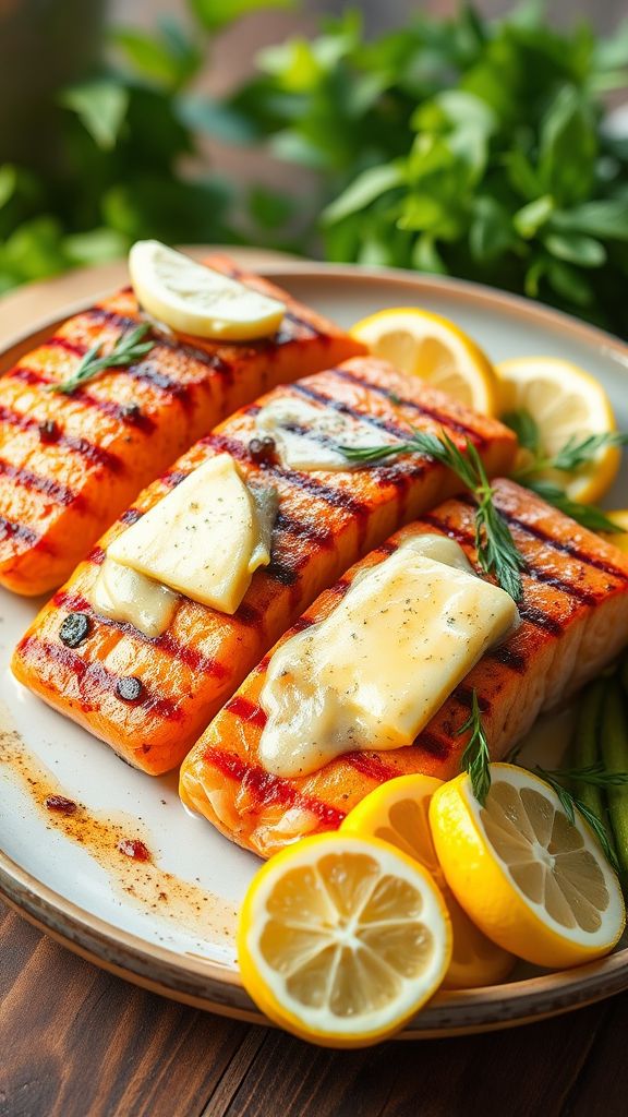 Grilled Salmon with Lemon-Dill Butter