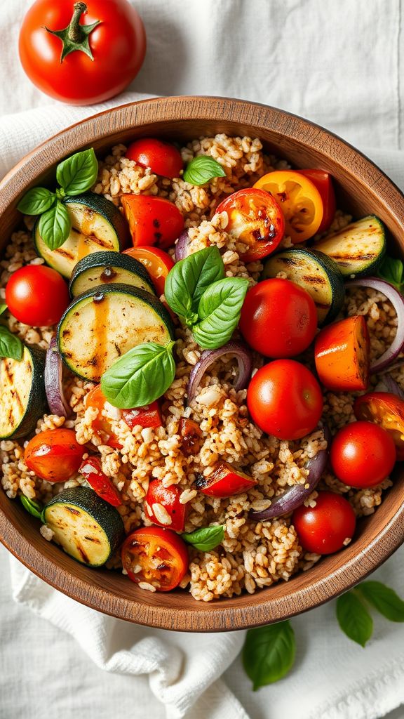 Grilled Vegetable and Farro Salad  