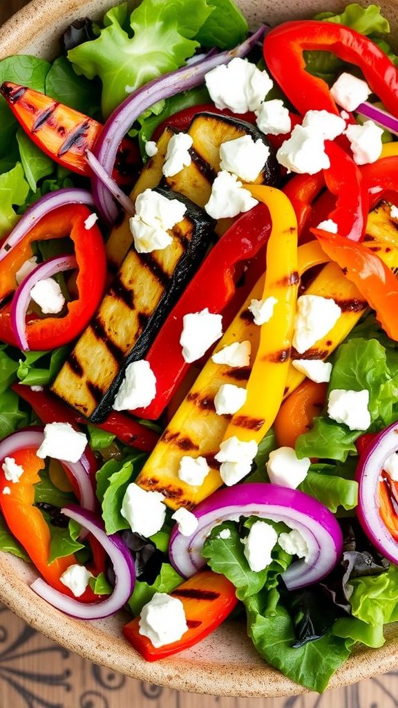 Grilled Veggie and Goat Cheese Salad