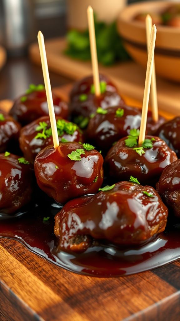 Hail Mary Meatballs in BBQ Sauce  