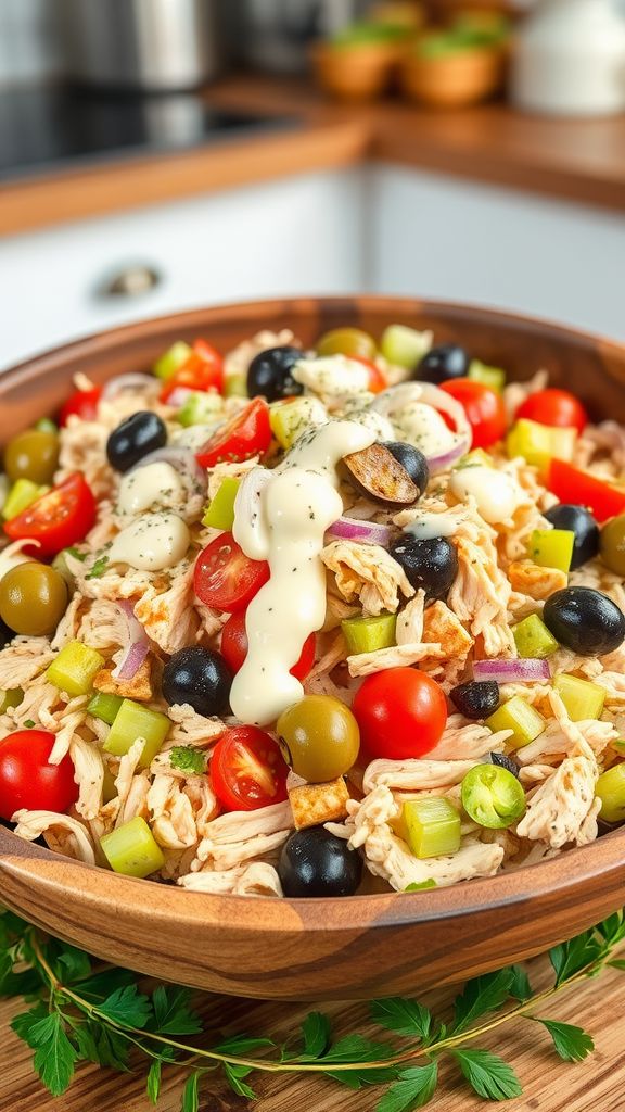 Hearty Chicken Salad with Olives