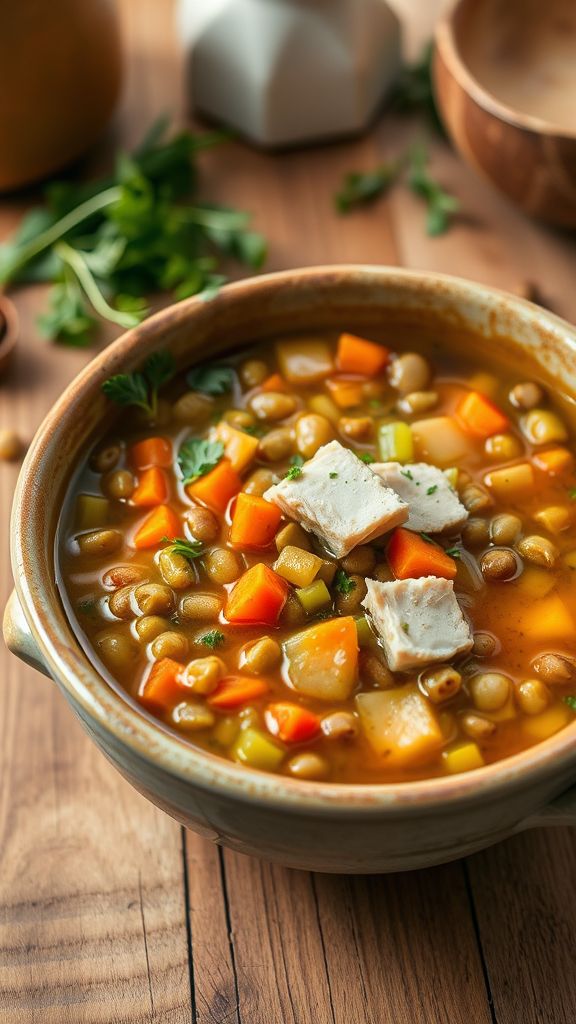 Hearty Tuna and Lentil Soup  