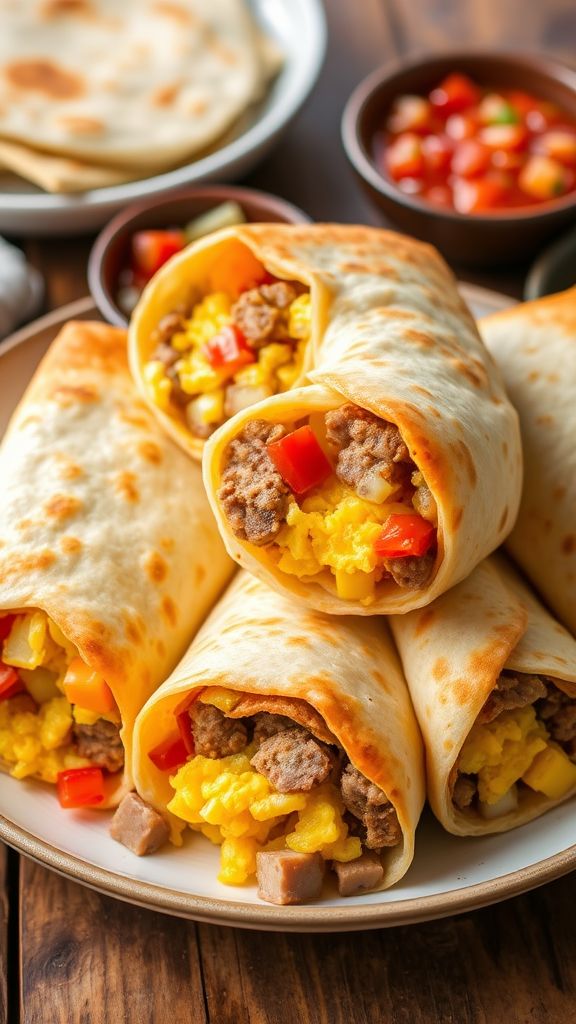 Hearty Turkey Sausage and Egg Breakfast Burritos