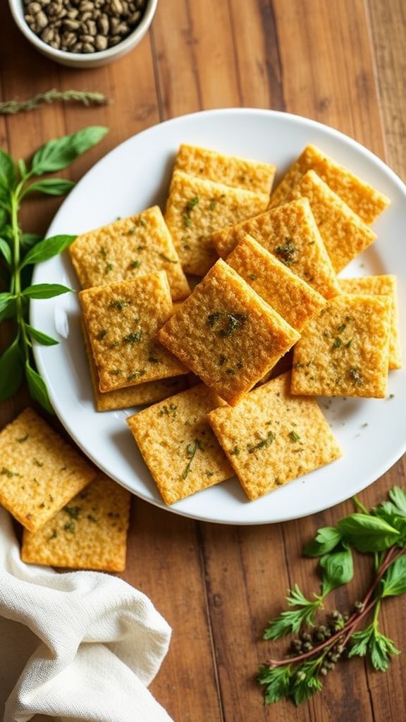 Herbed Coconut Flaxseed Crisps