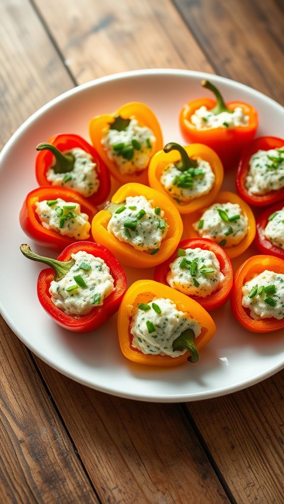 Herbed Cream Cheese Stuffed Mini Peppers  