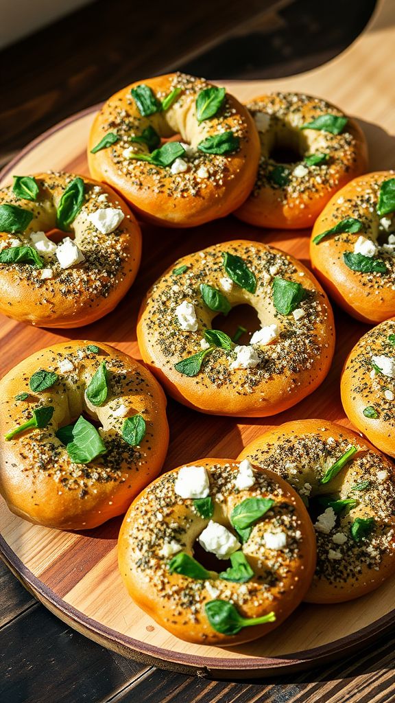 Herbed Spinach & Feta Keto Bagels  