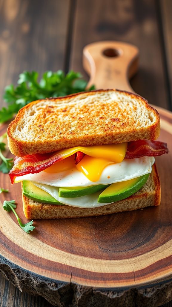 High-Protein Breakfast Sandwich with Turkey Bacon