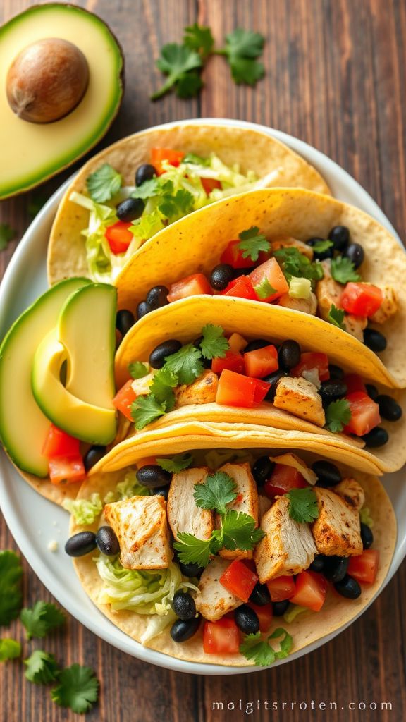 High-Protein Chicken Tacos with Black Beans  