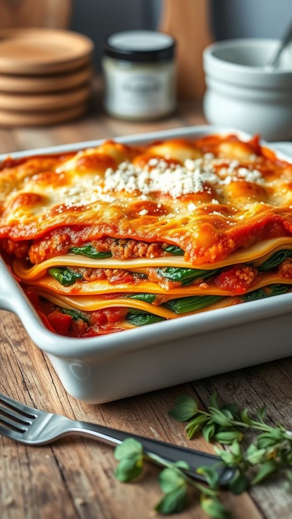 High-Protein Spinach Lasagna  