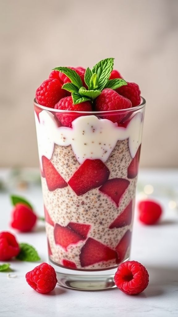 Holiday Raspberry Chia Pudding