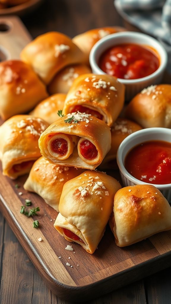 Homemade Pizza Rolls with Dipping Sauce