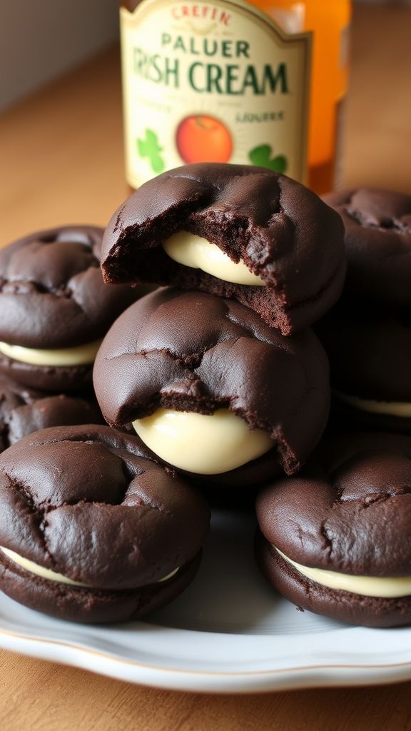 Irish Cream Filled Chocolate Cookies  