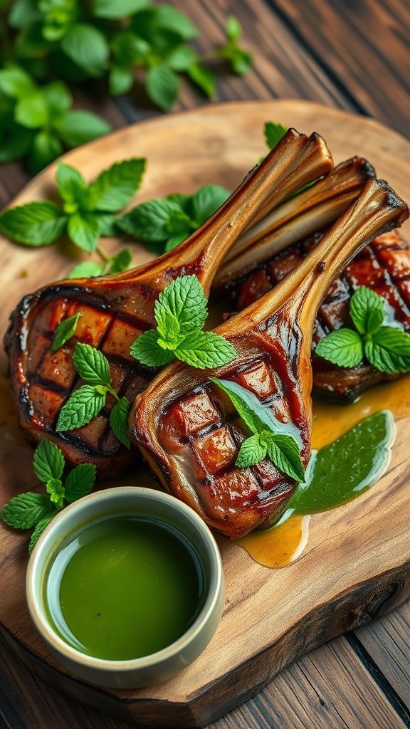 Irish Lamb Chops with Mint Sauce  