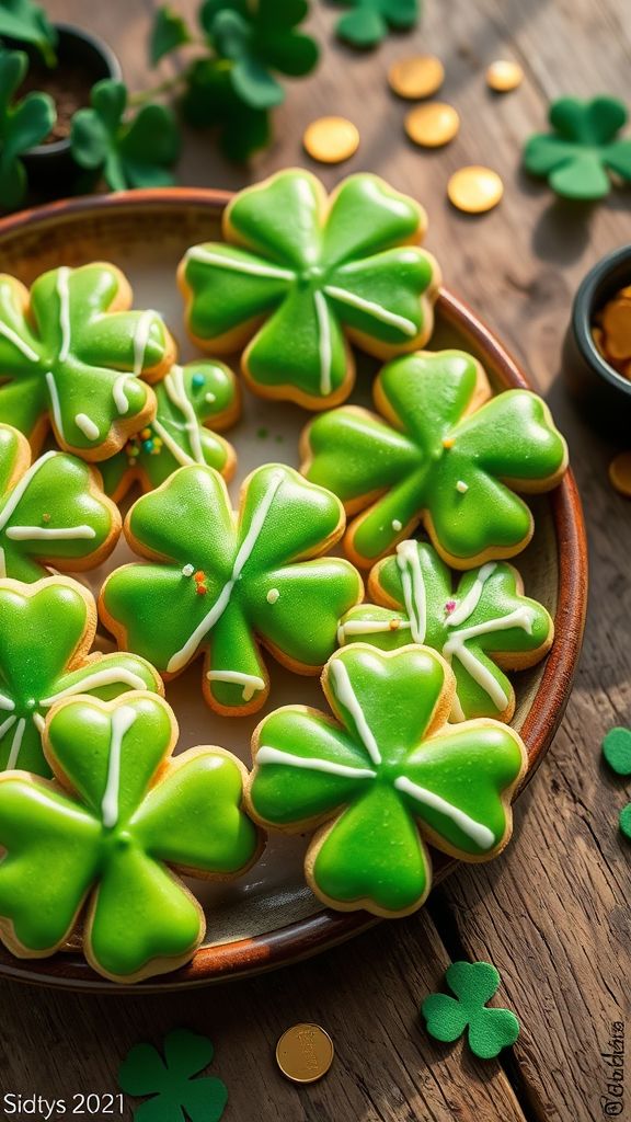 Irish Luck Shamrock Cookies  