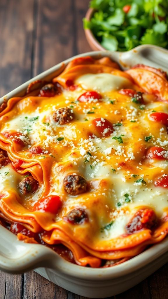 Italian Sausage and Peppers Lasagna Bake  