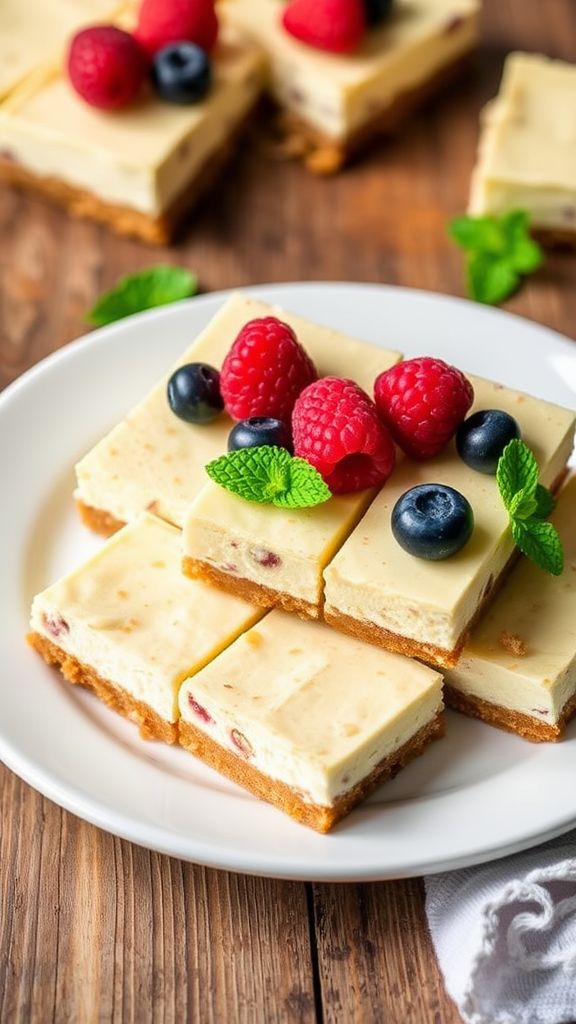 Keto Cheesecake Bars with Nut Crust  