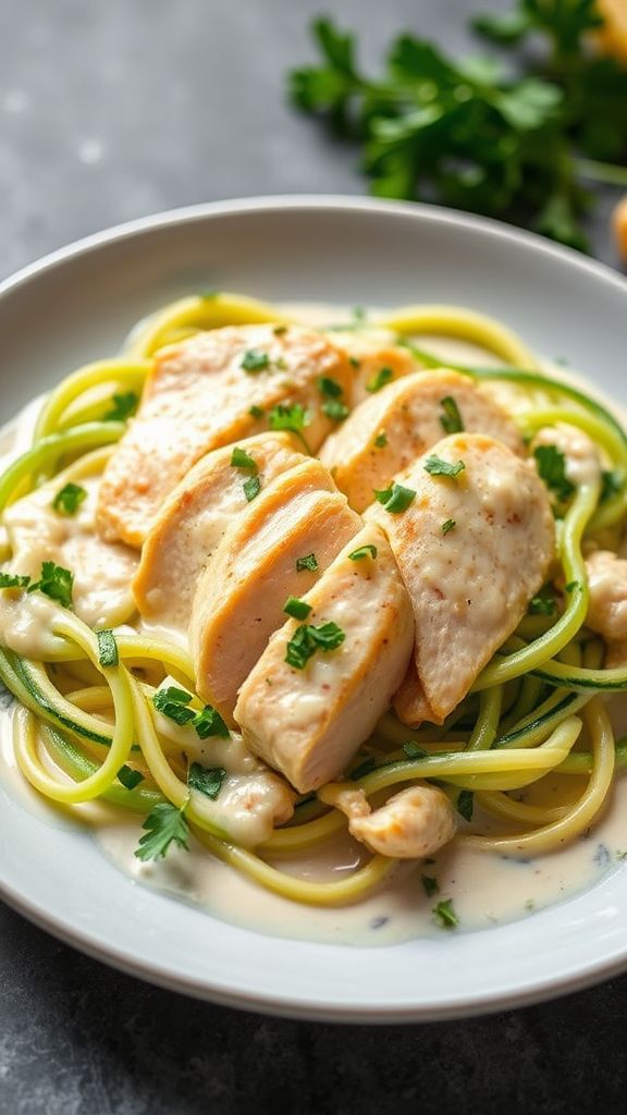 Keto Chicken Alfredo with Zoodles