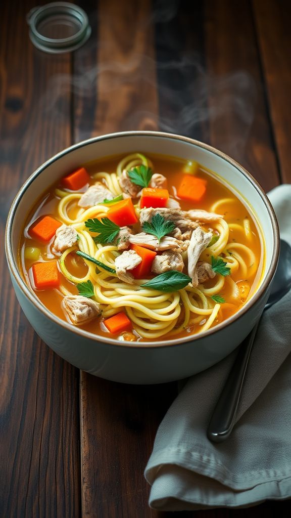 Keto Chicken Zoodle Soup  