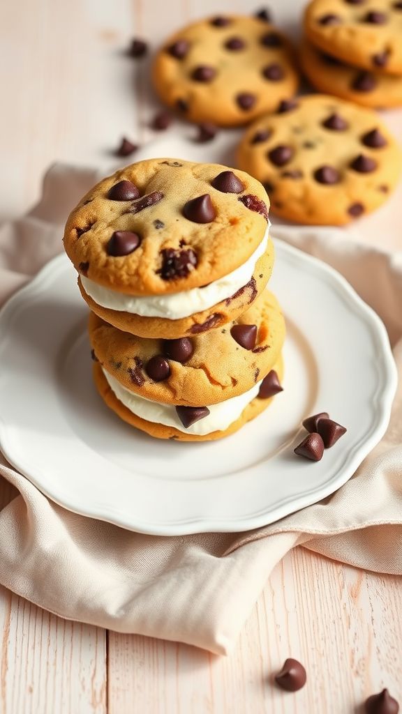 Keto Chocolate Chip Cookie Sandwiches