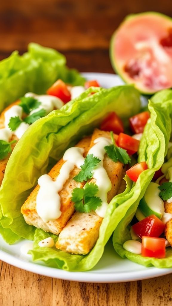 Keto Fish Tacos with Creamy Dressing