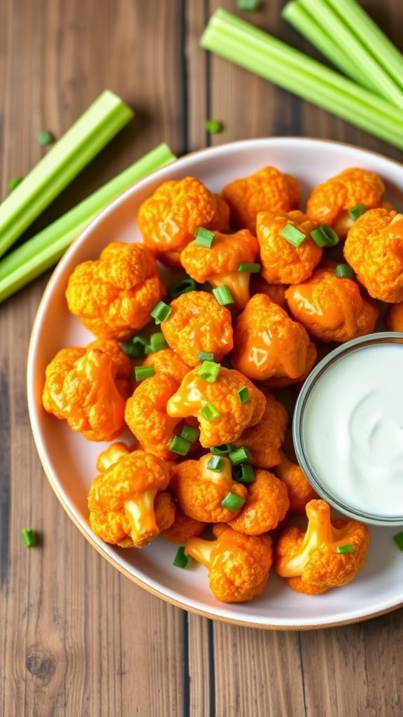 Keto-friendly Buffalo Cauliflower Bites