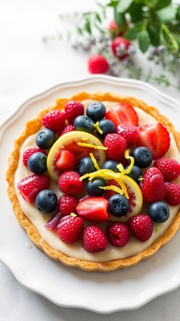 Lemon Berry Keto Tart  