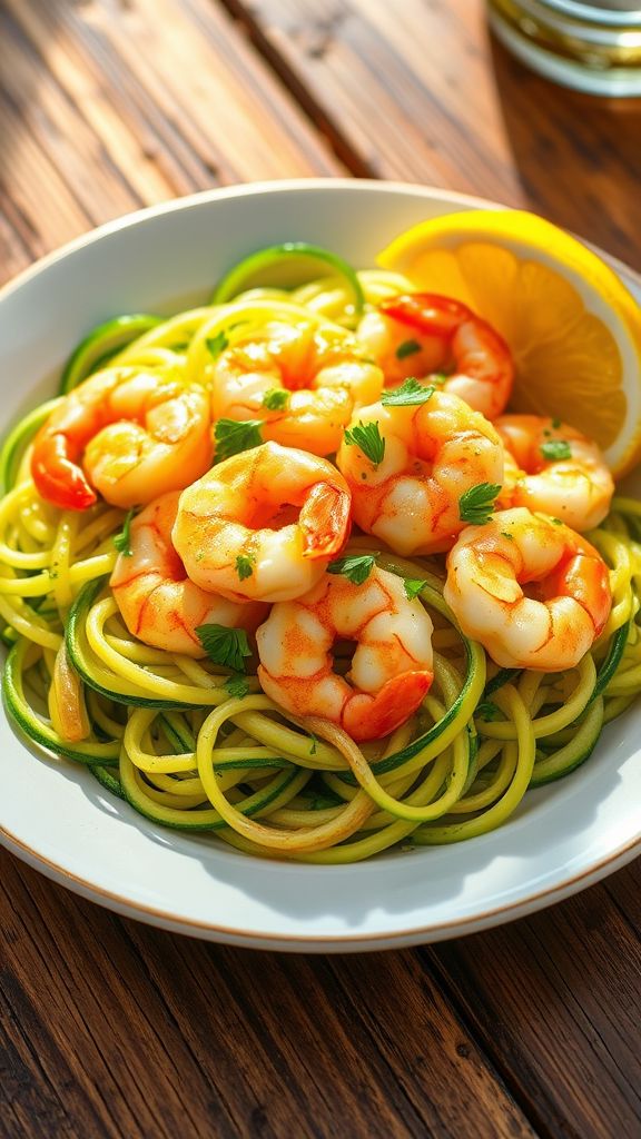 Lemon Butter Shrimp with Zoodles  