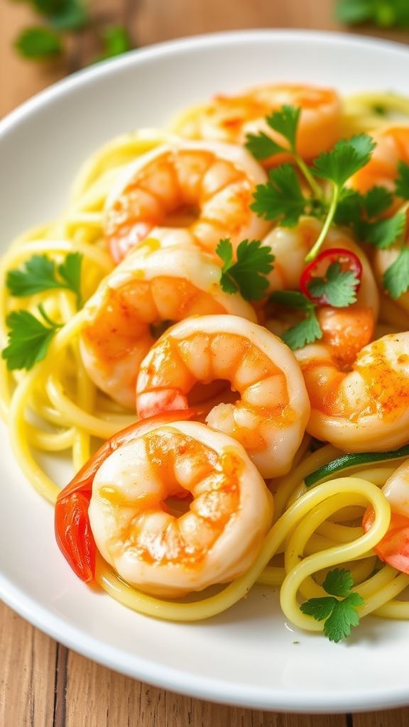 Lemon Garlic Butter Shrimp with Zoodles  