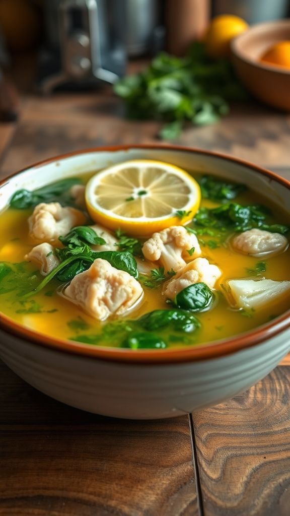 Lemon Garlic Keto Chicken Soup  