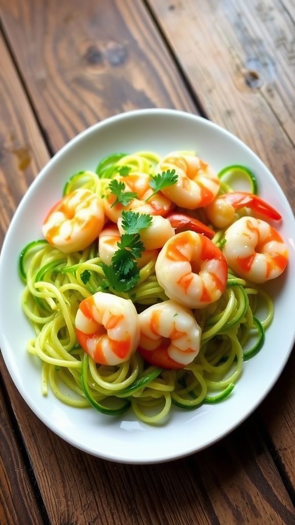 Lemon Garlic Shrimp with Zoodles  