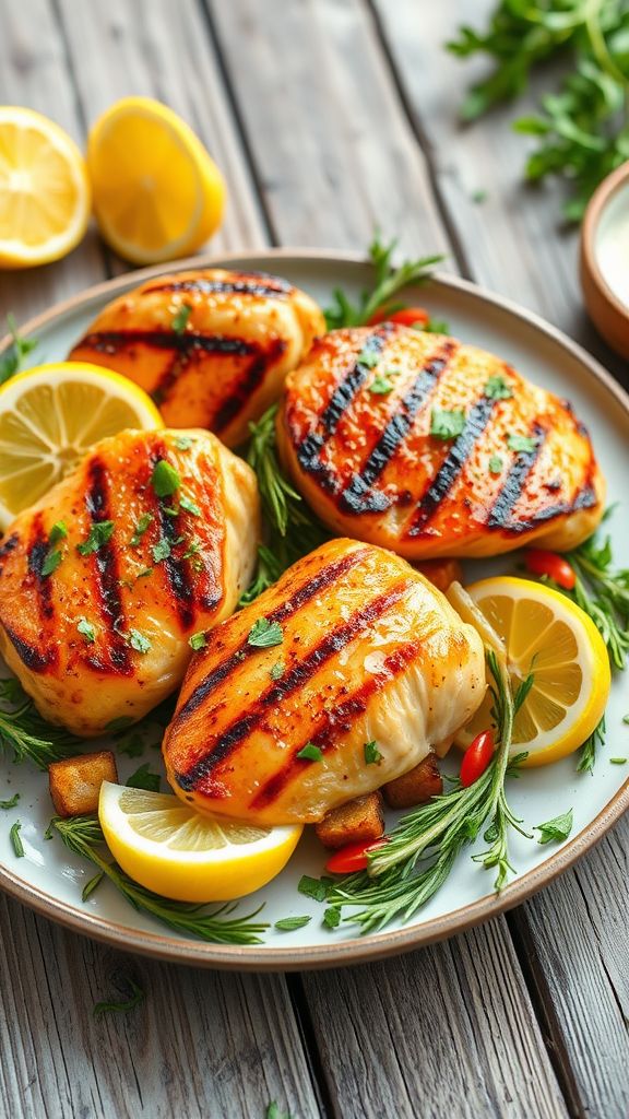 Lemon Herb Grilled Chicken Thighs