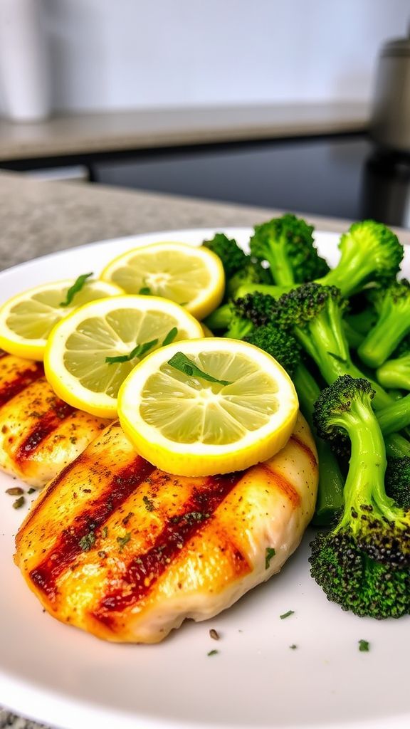 Lemon Herb Grilled Chicken with Broccoli